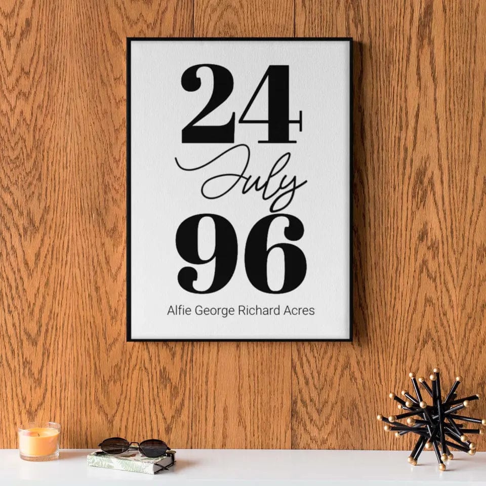 Personalised Date Framed Print